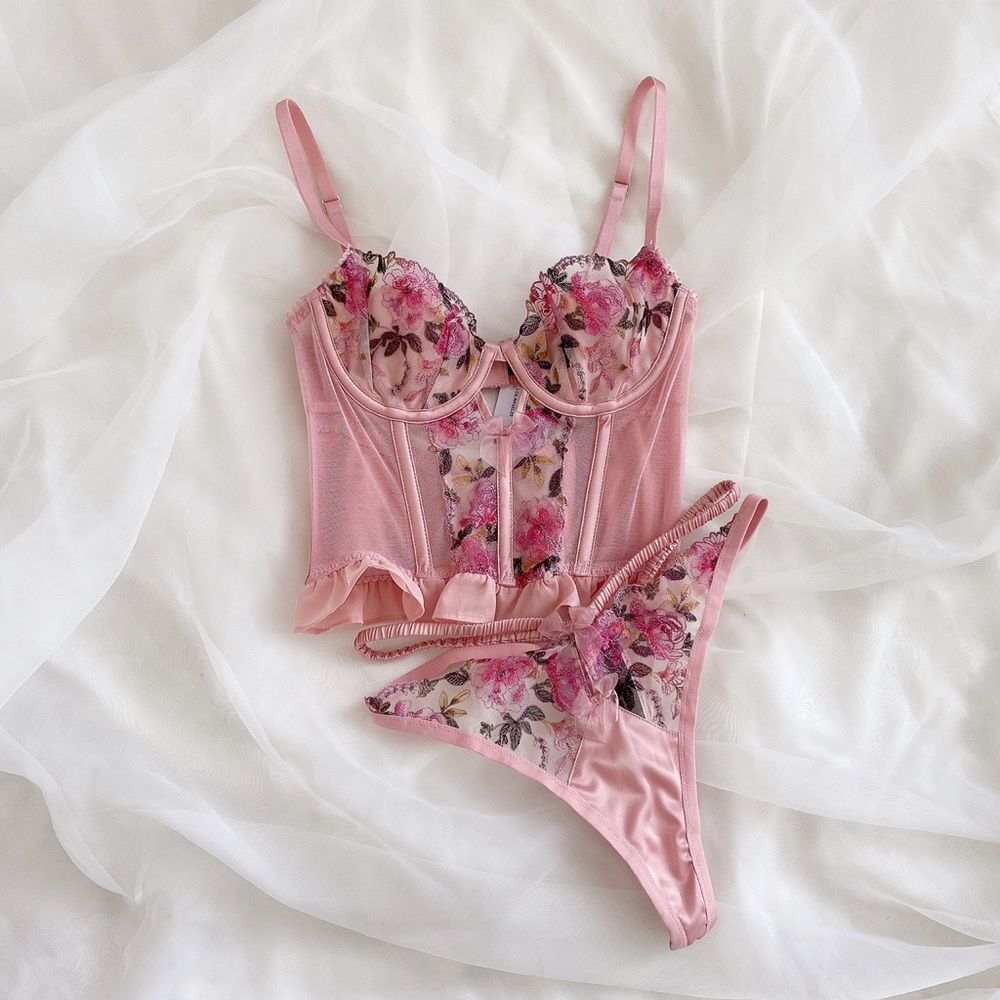For love & lemons x VS blushing rose bustier set